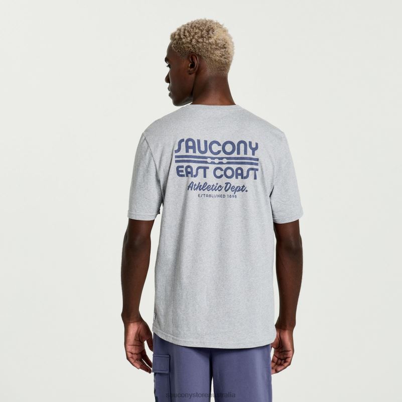 Saucony Men Rested T-Shirt 8460X354 Light Grey Heather Graphic