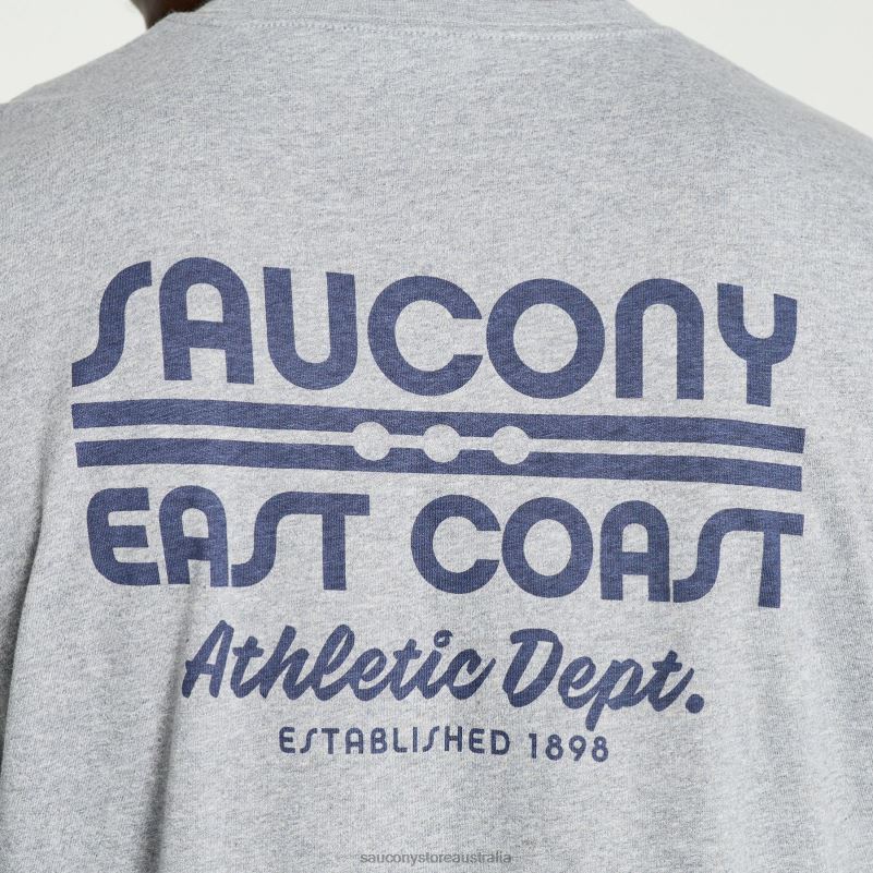 Saucony Men Rested T-Shirt 8460X354 Light Grey Heather Graphic