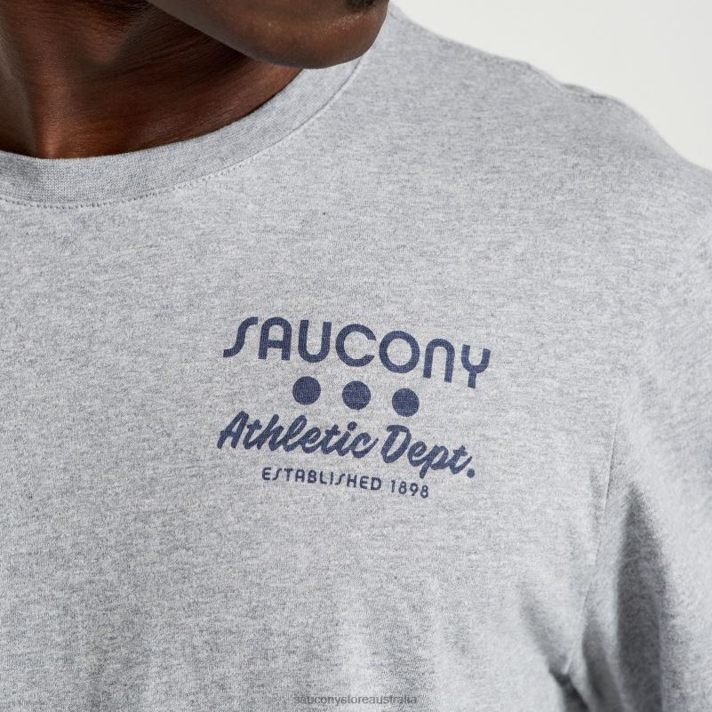 Saucony Men Rested T-Shirt 8460X354 Light Grey Heather Graphic