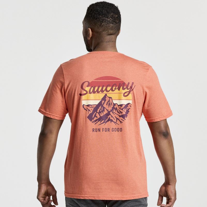 Saucony Men Rested T-Shirt 8460X356 Ember Heather