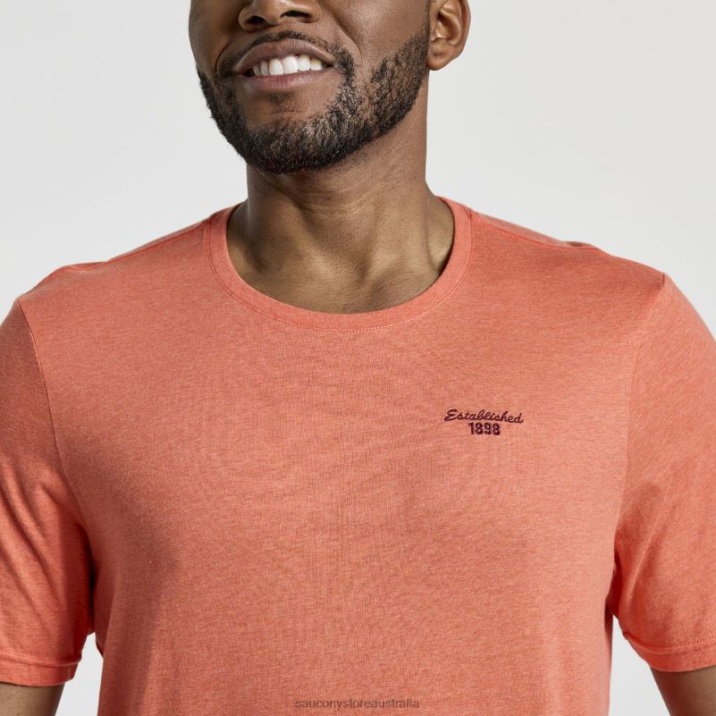 Saucony Men Rested T-Shirt 8460X356 Ember Heather