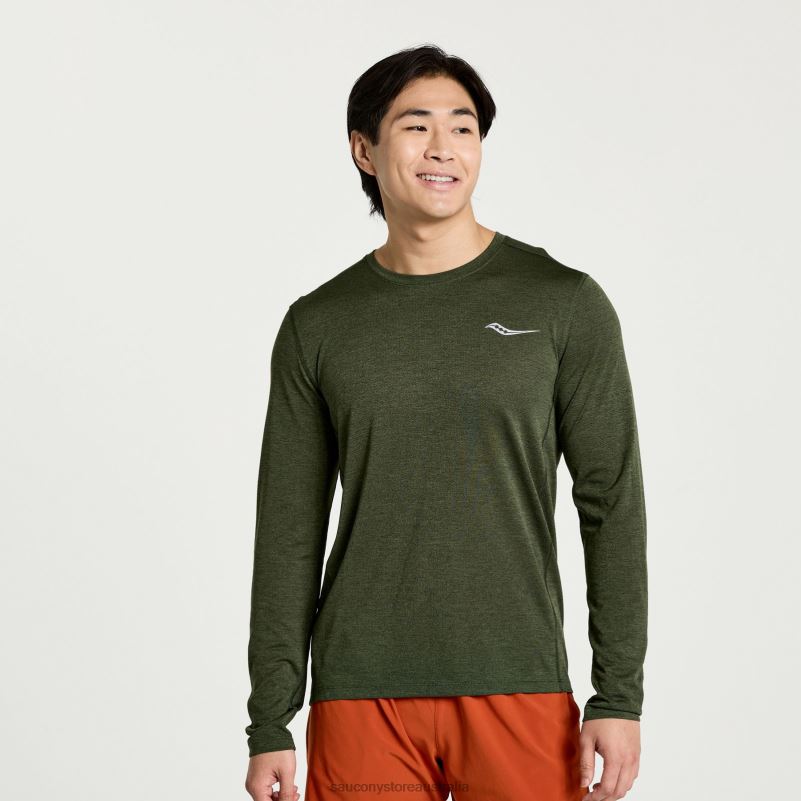 Saucony Men Stopwatch Long Sleeve 8460X338 Climbing Ivy Heather