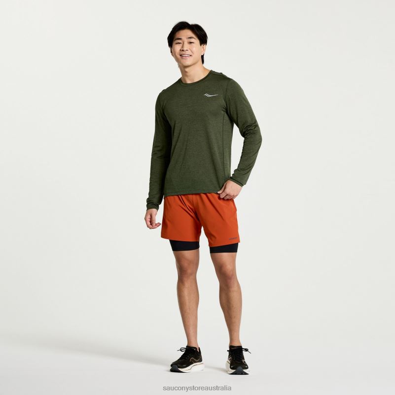 Saucony Men Stopwatch Long Sleeve 8460X338 Climbing Ivy Heather