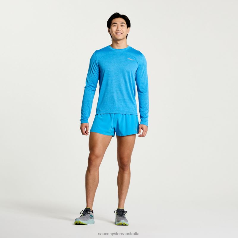 Saucony Men Stopwatch Long Sleeve 8460X339 Azure Heather