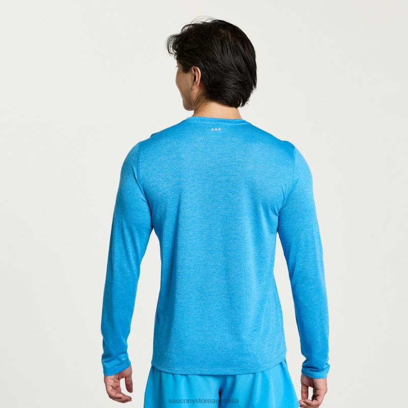 Saucony Men Stopwatch Long Sleeve 8460X339 Azure Heather