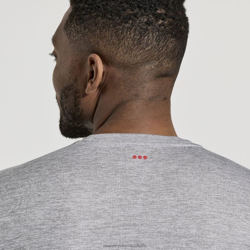 Saucony Men Stopwatch Long Sleeve 8460X340 Light Grey Heather