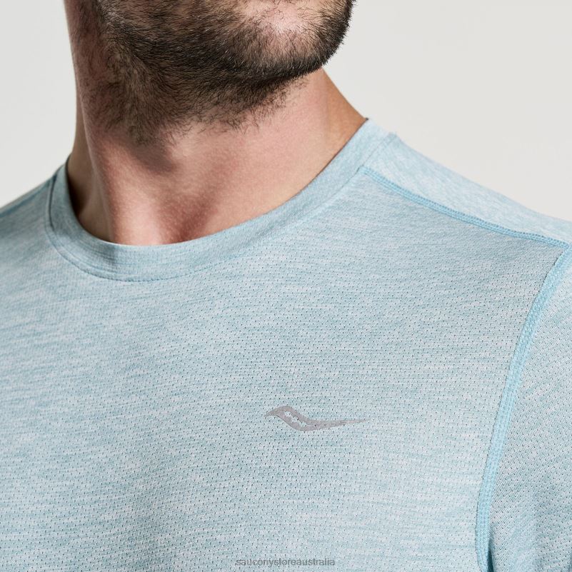 Saucony Men Stopwatch Short Sleeve 8460X320 Rainfall Heather