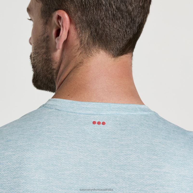 Saucony Men Stopwatch Short Sleeve 8460X320 Rainfall Heather