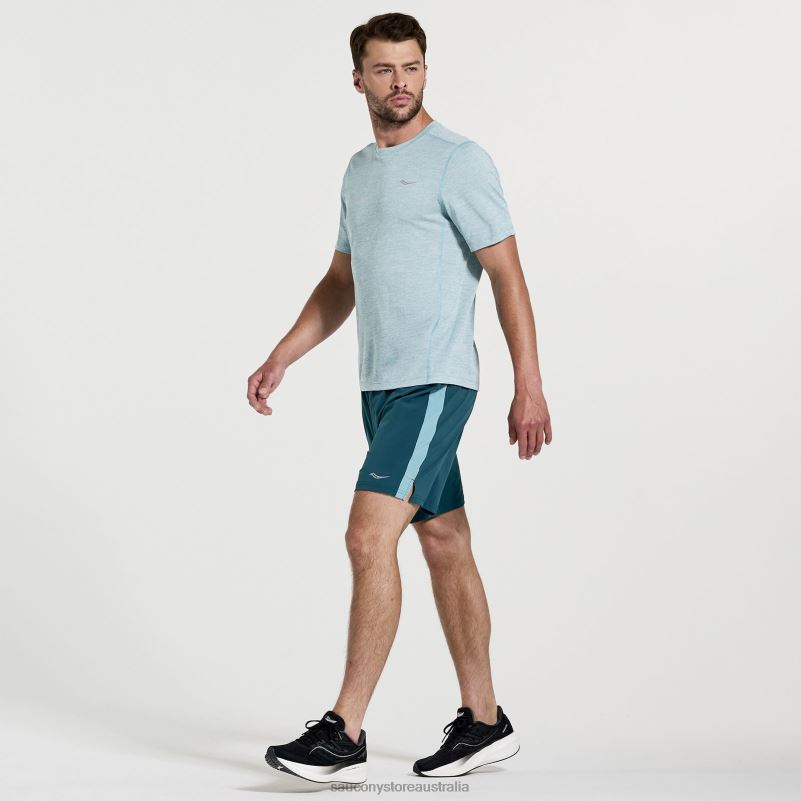 Saucony Men Stopwatch Short Sleeve 8460X320 Rainfall Heather