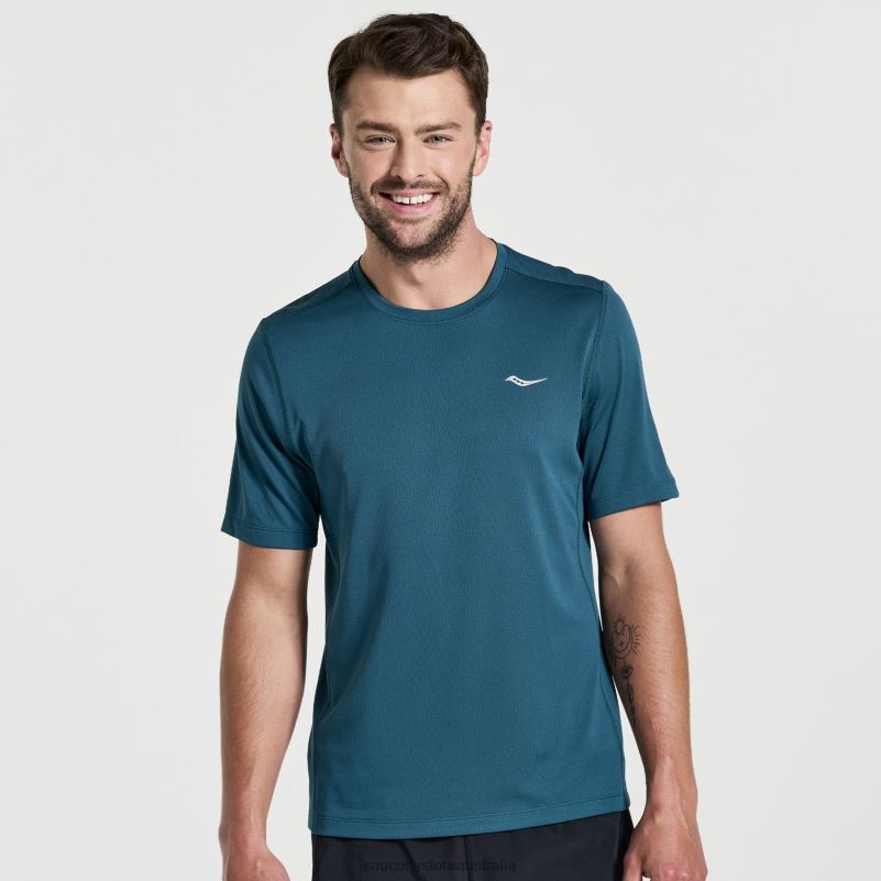 Saucony Men Stopwatch Short Sleeve 8460X325 Lagoon