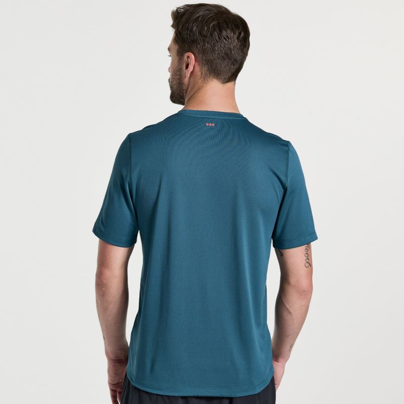 Saucony Men Stopwatch Short Sleeve 8460X325 Lagoon
