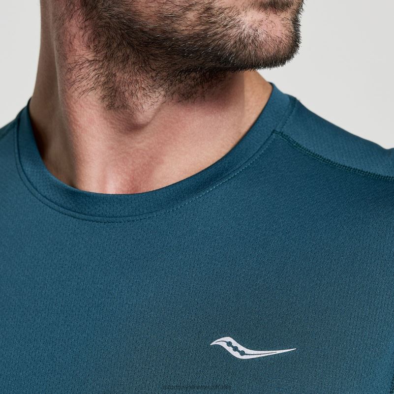 Saucony Men Stopwatch Short Sleeve 8460X325 Lagoon