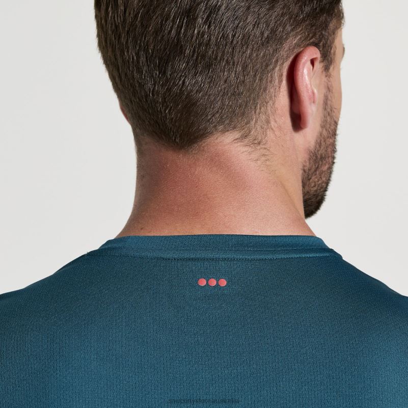 Saucony Men Stopwatch Short Sleeve 8460X325 Lagoon