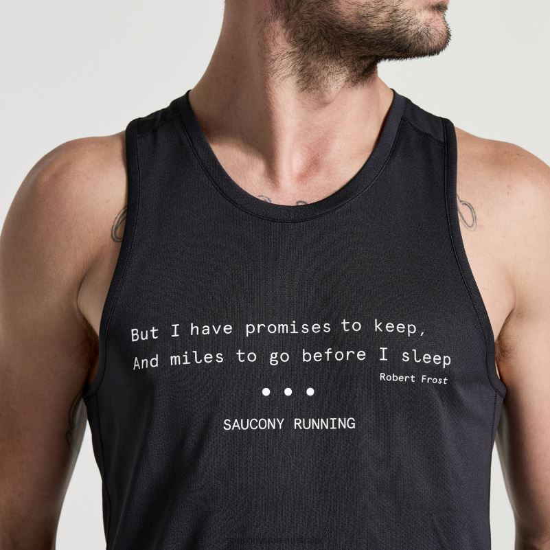 Saucony Men Stopwatch Singlet 8460X306 Black Graphic