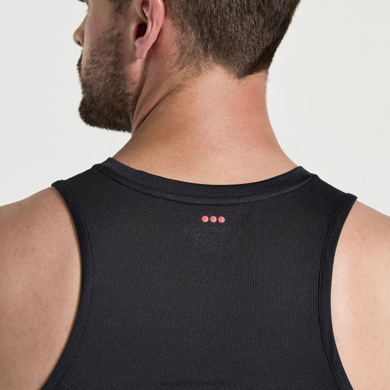 Saucony Men Stopwatch Singlet 8460X306 Black Graphic