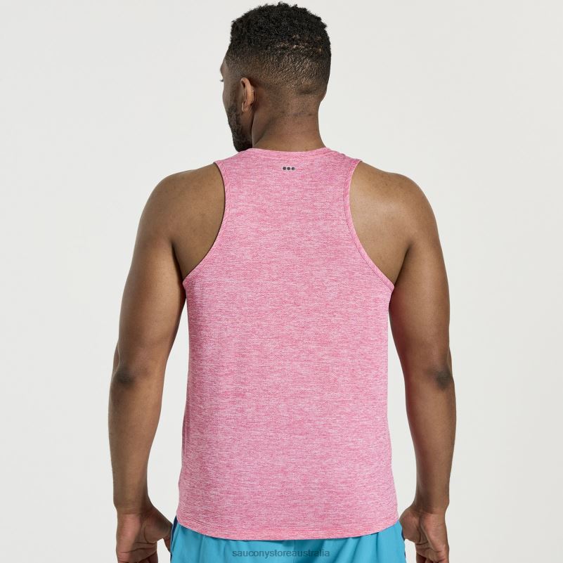 Saucony Men Stopwatch Singlet 8460X307 Flame Quartz Heather