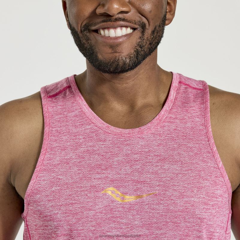 Saucony Men Stopwatch Singlet 8460X307 Flame Quartz Heather