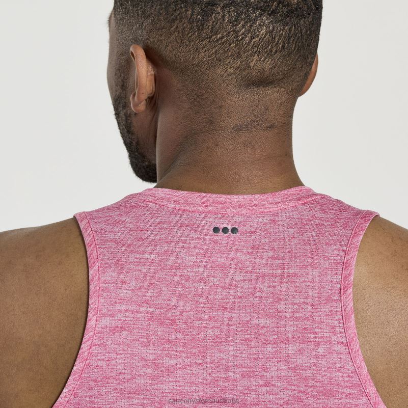 Saucony Men Stopwatch Singlet 8460X307 Flame Quartz Heather