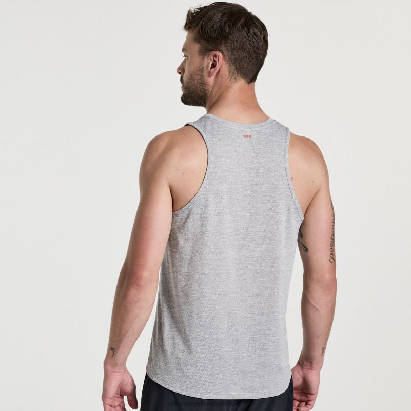 Saucony Men Stopwatch Singlet 8460X308 Light Grey Heather