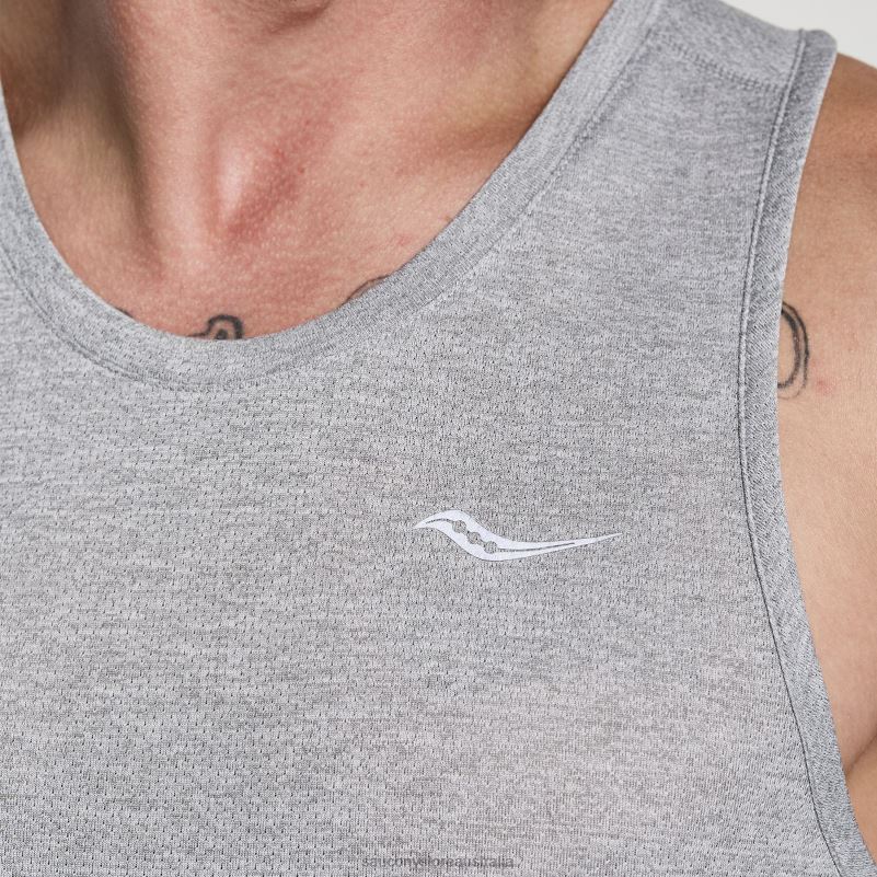Saucony Men Stopwatch Singlet 8460X308 Light Grey Heather