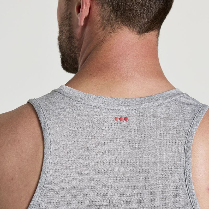 Saucony Men Stopwatch Singlet 8460X308 Light Grey Heather