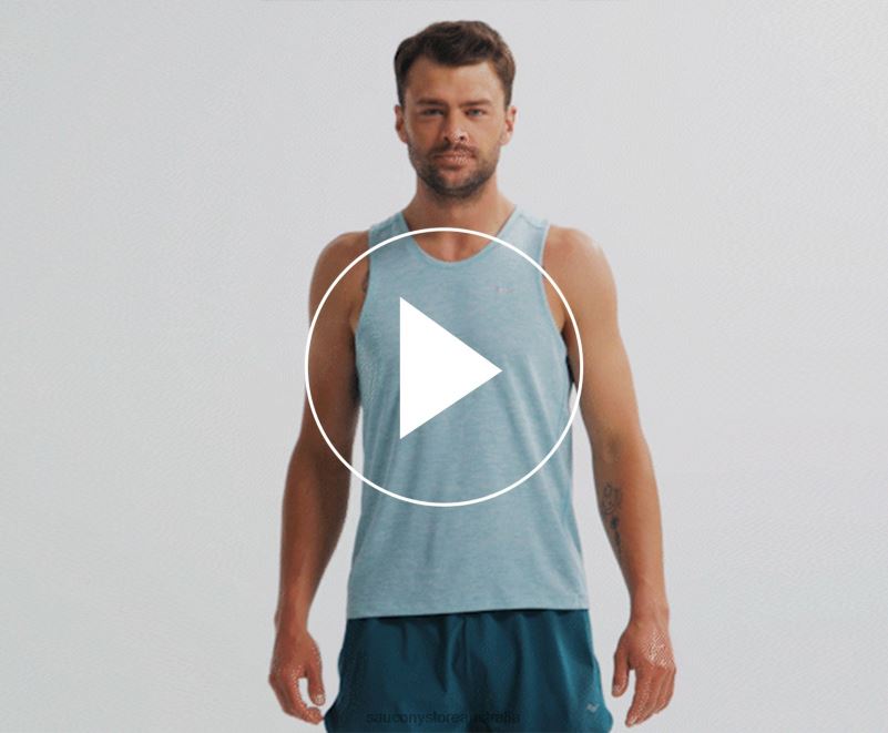 Saucony Men Stopwatch Singlet 8460X310 Rainfall Heather