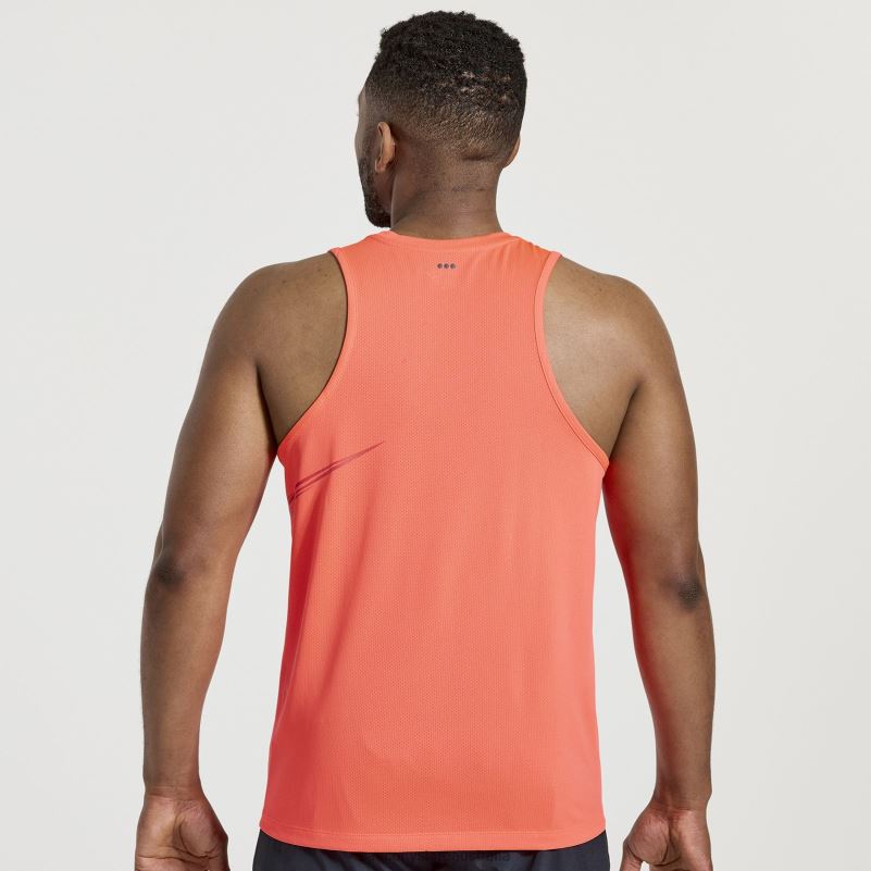 Saucony Men Stopwatch Singlet 8460X313 ViZiRed Graphic