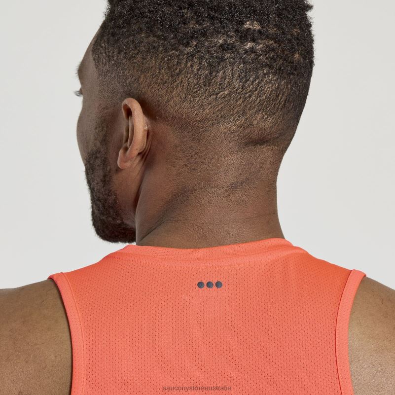 Saucony Men Stopwatch Singlet 8460X313 ViZiRed Graphic