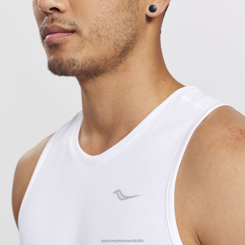 Saucony Men Stopwatch Singlet 8460X314 White