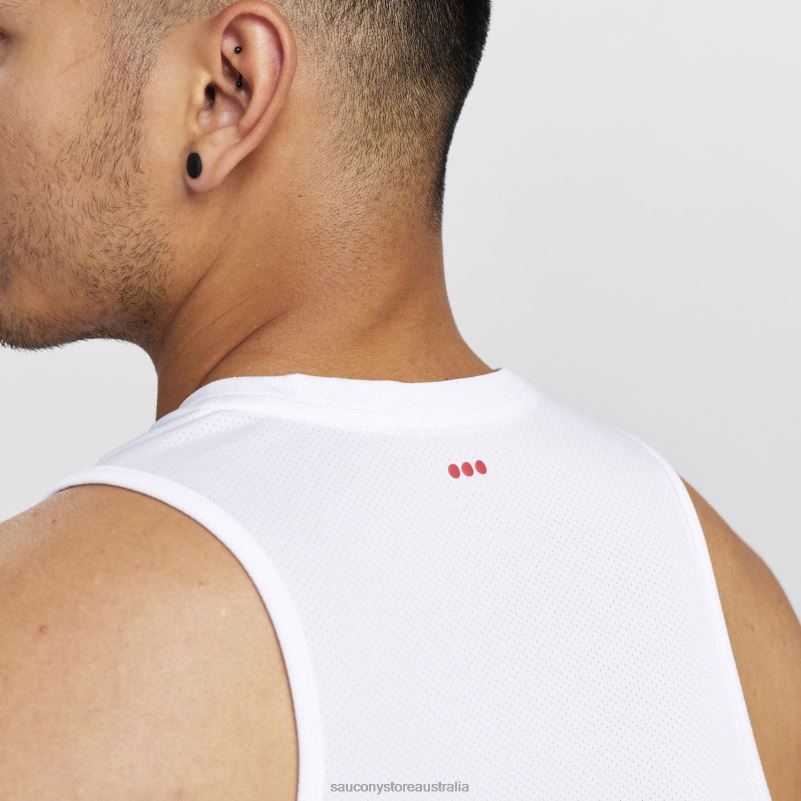 Saucony Men Stopwatch Singlet 8460X314 White