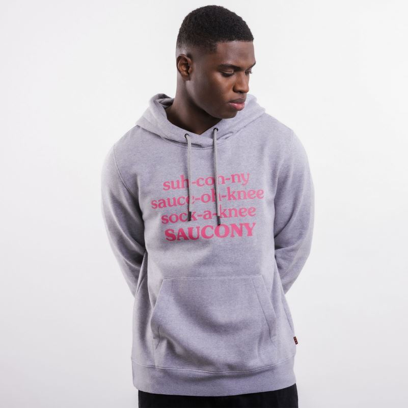 Saucony X Men Frank Cooke Rested Hoodie 8460X360 Light Grey Heather