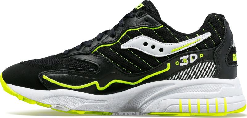Saucony Men 3D Grid Hurricane 8460X197 Black/White