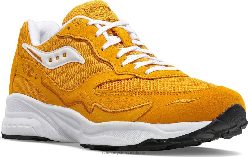 Saucony Men 3D Grid Hurricane 8460X198 Mustard/White