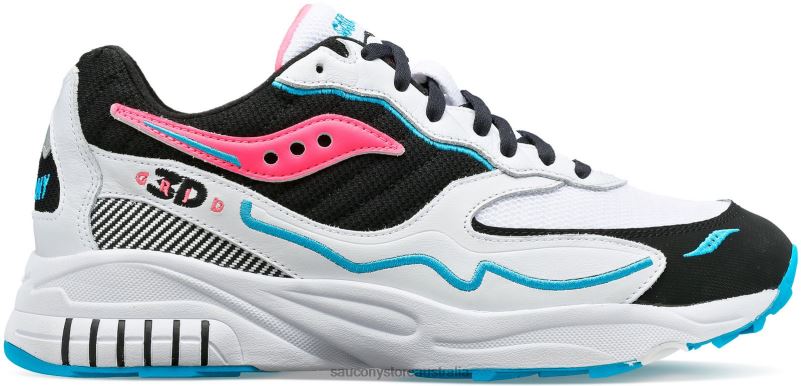 Saucony Men 3D Grid Hurricane 8460X199 White/Black/Pink