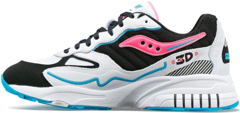 Saucony Men 3D Grid Hurricane 8460X199 White/Black/Pink