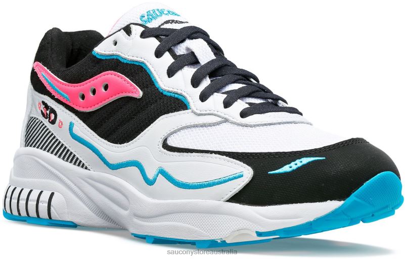 Saucony Men 3D Grid Hurricane 8460X199 White/Black/Pink
