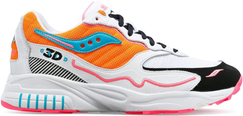 Saucony Men 3D Grid Hurricane 8460X200 White/Orange