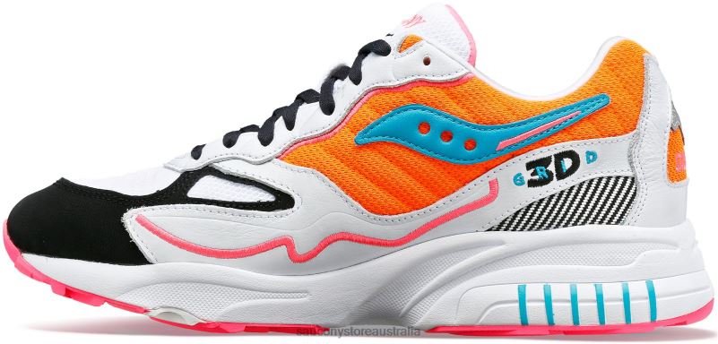 Saucony Men 3D Grid Hurricane 8460X200 White/Orange