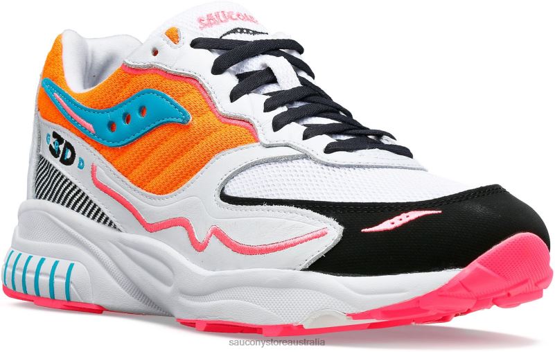 Saucony Men 3D Grid Hurricane 8460X200 White/Orange