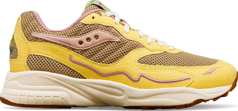 Saucony Men 3D Grid Hurricane Mushroom 8460X180 Tan/Light Yellow