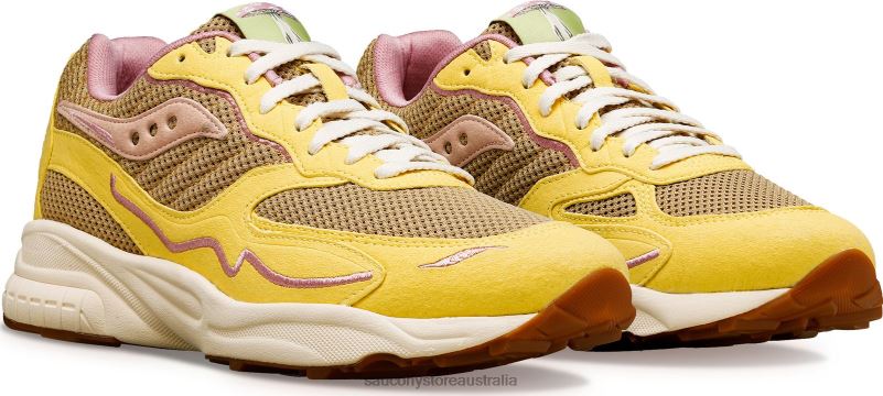 Saucony Men 3D Grid Hurricane Mushroom 8460X180 Tan/Light Yellow