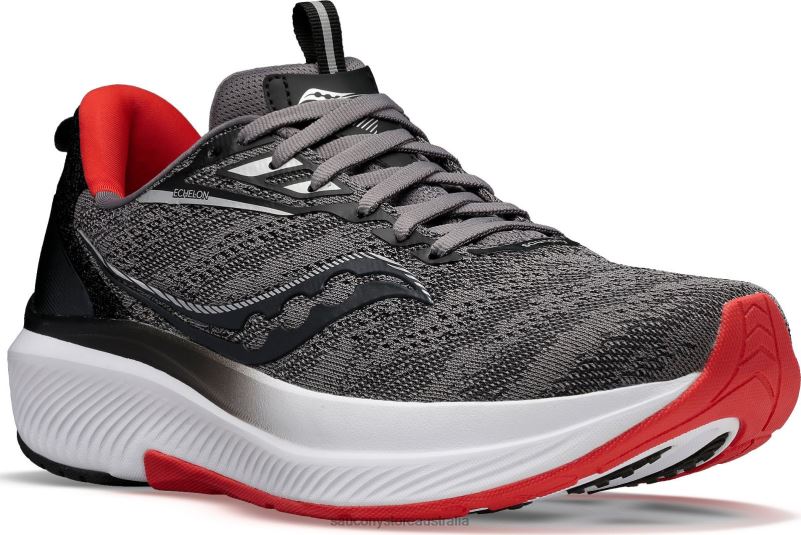 Saucony Men Echelon 9 8460X94 Charcoal/Red Sky