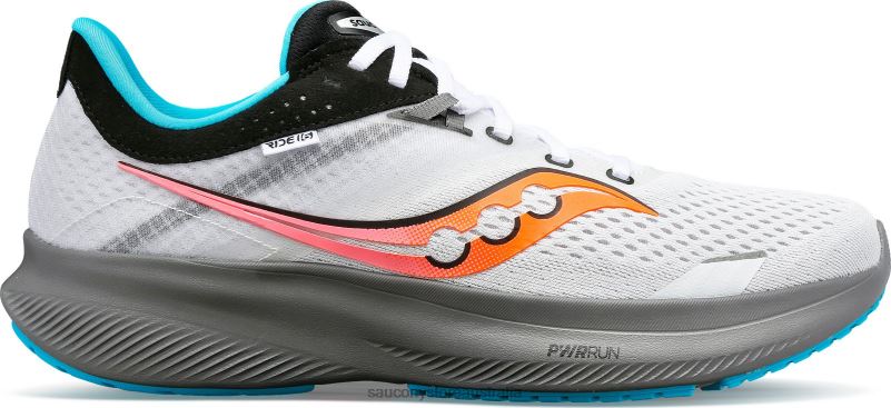 Saucony Men Ride 16 8460X11 White/Gravel