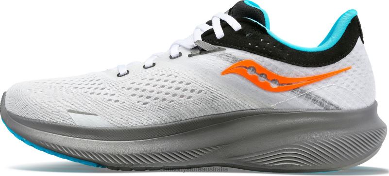 Saucony Men Ride 16 8460X11 White/Gravel