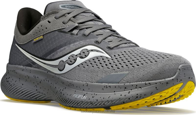 Saucony Men Ride 16 8460X7 Gravel/Sulphur