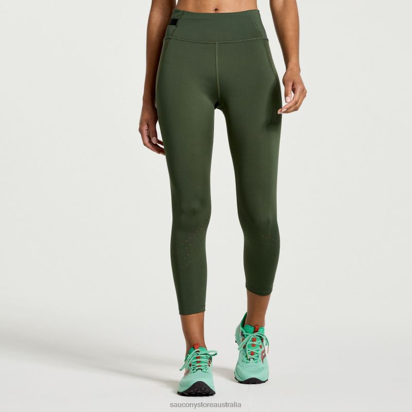 Saucony Women Explorer Utility Crop Tight 8460X816 Climbing Ivy