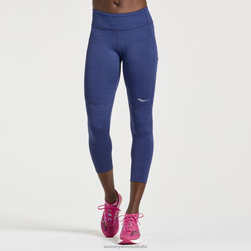 Saucony Women Fortify Crop Tight 8460X814 Sodalite Heather
