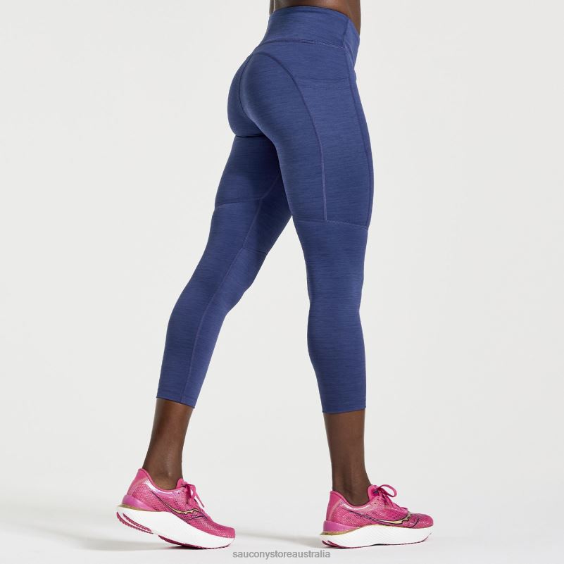 Saucony Women Fortify Crop Tight 8460X814 Sodalite Heather