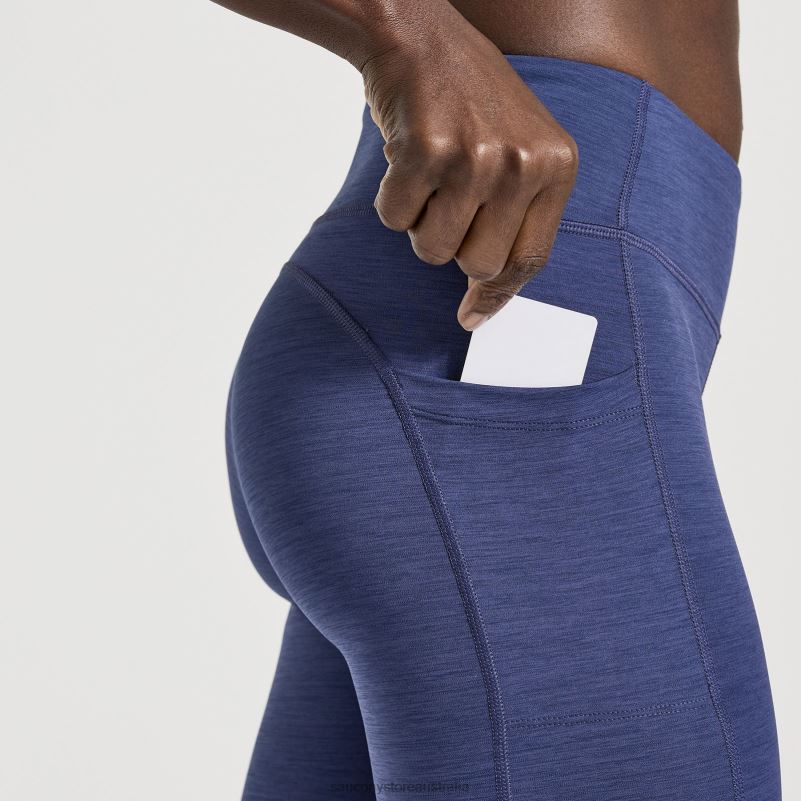 Saucony Women Fortify Crop Tight 8460X814 Sodalite Heather