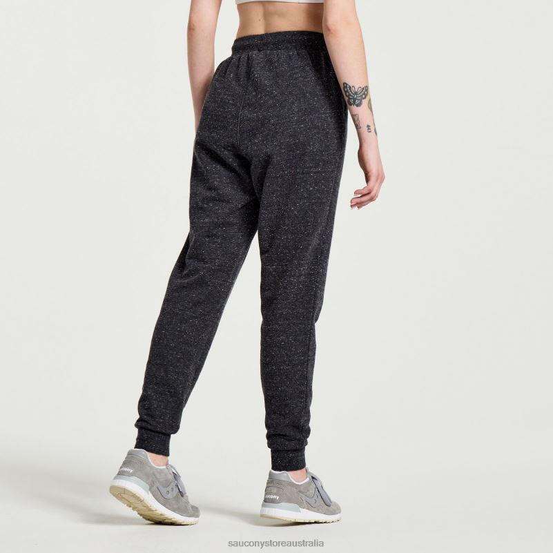 Saucony Women Rested Sweatpant 8460X848 Black Heather Graphic